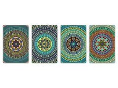 Set von 4 Schneidbrettern – 4-teiliges Käsebrett-Set; MD02 Mandalas Series: Ethnic design