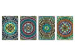 Lot de 4 planches à découper – Lot de 4 plateaux à fromage ; MD02 Série Mandalas: Design ethnique