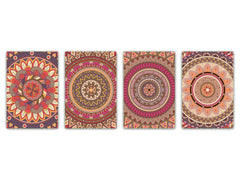 Set di 4 taglieri – Set di 4 taglieri da formaggio; MD02 Serie Mandalas: Design etnico