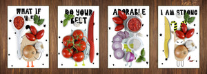 4 Cutting Boards with Modern Designs – Tempered Glass Serving Trays; MD07 Aphorisms Series:Do your Best
