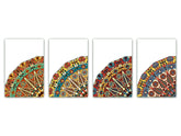 Set of 4 Cutting Boards – 4-piece Cheese Board set; MD02 Mandalas Series:Retro Oriental 1