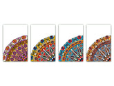 Set of 4 Cutting Boards – 4-piece Cheese Board set; MD02 Mandalas Series:Retro Oriental 2