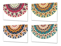 Set von 4 Schneidbrettern – 4-teiliges Käsebrett-Set; MD02 Mandalas Series: Oriental Retro 1