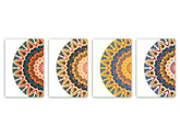 Set of 4 Cutting Boards – 4-piece Cheese Board set; MD02 Mandalas Series:Oriental Retro 2