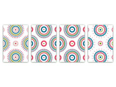 Set of 4 Cutting Boards – 4-piece Cheese Board set; MD02 Mandalas Series:Eastern vintage patterns 2