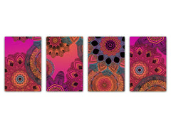 Set von 4 Schneidbrettern – 4-teiliges Käsebrett-Set; MD02 Mandalas Series: Ethnic Mandala