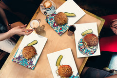 Set of 4 Cutting Boards – 4-piece Cheese Board set; MD02 Mandalas Series:Ottoman motifs