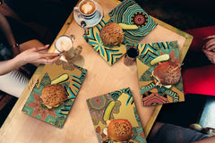 Set di 4 taglieri – Set di 4 taglieri da formaggio; MD02 Serie Mandalas: Mandala floreale etnica