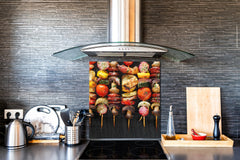 Printed tempered glass backsplash – BS23 European tradicional food Series: Shashlik Grill 4