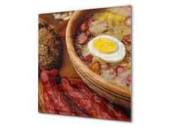 Printed tempered glass backsplash – BS23 European tradicional food Series: Sour Soup With Egg 2