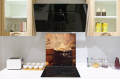 Printed tempered glass backsplash – BS23 European tradicional food Series: Pot With Lard