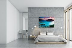 Graphic Art Print on Glass - Beautiful Quality Glass Print Picture SART01C Nature Series: Lake Wakatipu at dusk