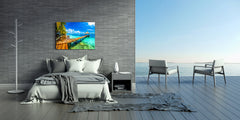 Modern Glass Picture - Contemporary Wall Art SART01 Nature Series: Panorama of Maldives
