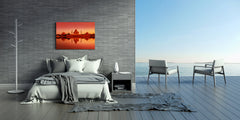 Imagen impresa en vidrio - Imagen de pared detrás de vidrio templado SART01D Serie Naturaleza: Taj Mahal al atardecer