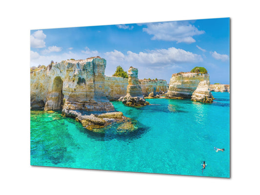 Glass Print Wall Art – Image on Glass SART01B Nature Series: Italian cliffs