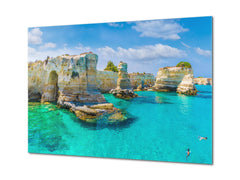 Glass Print Wall Art – Image on Glass SART01B Nature Series: Italian cliffs