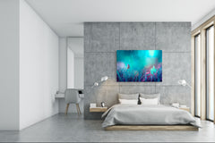 Glass Picture Wall Art - Picture on Glass SART03A Animals Series: Butterfly in the shining moonlight