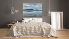 Imagen impresa en vidrio - Imagen de pared detrás de vidrio templado SART01D Serie Naturaleza: Lago brumoso al amanecer