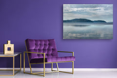 Imagen impresa en vidrio - Imagen de pared detrás de vidrio templado SART01D Serie Naturaleza: Lago brumoso al amanecer