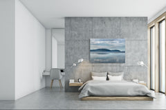 Imagen impresa en vidrio - Imagen de pared detrás de vidrio templado SART01D Serie Naturaleza: Lago brumoso al amanecer