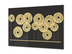 Glass Print Wall Art – Image on Glass SART05 Miscellanous Series: Abstract art: golden sunflowers