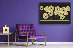 Glass Print Wall Art – Image on Glass SART05 Miscellanous Series: Abstract art: golden sunflowers