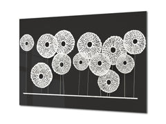 Glass Print Wall Art – Image on Glass SART05 Miscellanous Series: Abstract art: white sunflowers