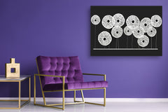 Glass Print Wall Art – Image on Glass SART05 Miscellanous Series: Abstract art: white sunflowers