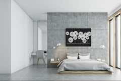 Glass Print Wall Art – Image on Glass SART05 Miscellanous Series: Abstract art: white sunflowers