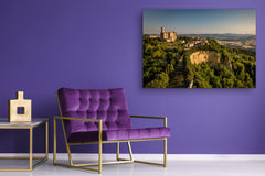 Glass Print Wall Art – Image on Glass SART01B Nature Series: Old town on a hill