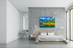 Cuadro de vidrio moderno - Arte mural contemporáneo SART01 Serie Naturaleza: Paisaje otoñal colorido