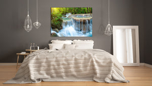 Modern Glass Picture - Contemporary Wall Art SART01 Nature Series: Waterfall in Thailand 4