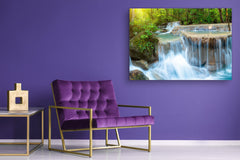 Cuadro de vidrio moderno - Arte mural contemporáneo SART01 Serie Naturaleza: Cascada en Tailandia 4