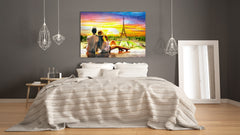 Glass Picture Toughened Wall Art - Wall Art Glass Print Picture SART02 Cities Series: Romantic Paris