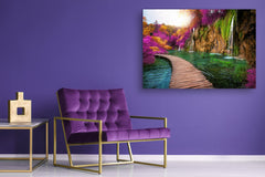 Glass Print Wall Art – Image on Glass SART01B Nature Series: Plitvice Lakes in Croatia