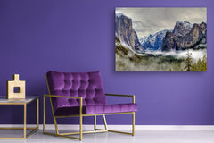 Cuadro de vidrio moderno - Arte mural contemporáneo SART01 Serie Naturaleza: Parque Nacional de Yosemite, California