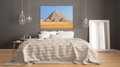 Glass Printed Picture - Wall Picture behind Tempered Glass SART01D Nature Series: The Pyramids in Giza