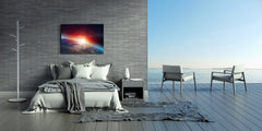 Glass Print Wall Art – Image on Glass SART05 Miscellanous Series: Planet Earth with a spectacular sunset