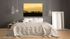 Glass Printed Picture - Wall Picture behind Tempered Glass SART01D Nature Series: Dark silhouettes of wild animals