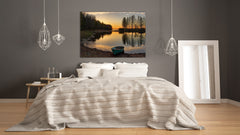 Glass Print Wall Art – Image on Glass SART01B Nature Series: Calm river at sunset
