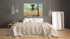 Wall Art - Glass Print Canvas Picture SART03B Animals Series: Elephant on the tree branch