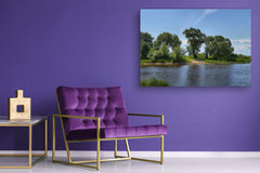 Glass Print Wall Art – Image on Glass SART01B Nature Series: Summer panorama of the Volkhov river