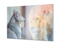 Glass Picture Wall Art - Picture on Glass SART03A Animals Series: Self esteem concept