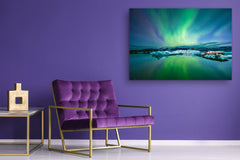 Cuadro impreso en vidrio - Cuadro de pared detrás de vidrio templado SART01D Serie Naturaleza: Auroras boreales 2