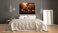 Glass Picture Wall Art - Picture on Glass SART03A Animals Series: African elephants