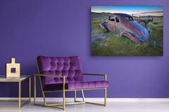 Glass Print Wall Art – Image on Glass SART05 Miscellanous Series: Abandoned car