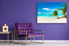 Graphic Art Print on Glass - Beautiful Quality Glass Print Picture SART01C Nature Series: White sand of Maldives