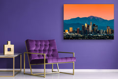 Glass Picture Toughened Wall Art - Wall Art Glass Print Picture SART02 Cities Series: Mountains towering over Los Angeles
