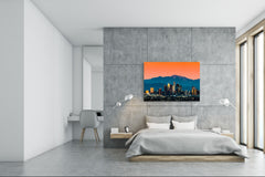Glass Picture Toughened Wall Art - Wall Art Glass Print Picture SART02 Cities Series: Mountains towering over Los Angeles