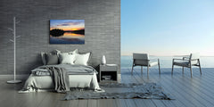 Glass Printed Picture - Wall Picture behind Tempered Glass SART01D Nature Series: Daybreak reflections on a calm lake